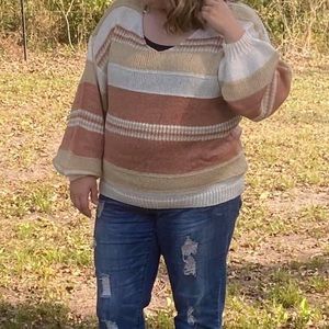 Super cute pink and cream sweater